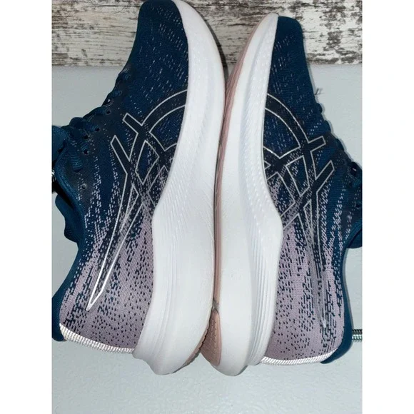 ASICS Evoride 3 Women's Running Shoes Blue Pink Lightweight Athletic Sneakers - Picture 13 of 16